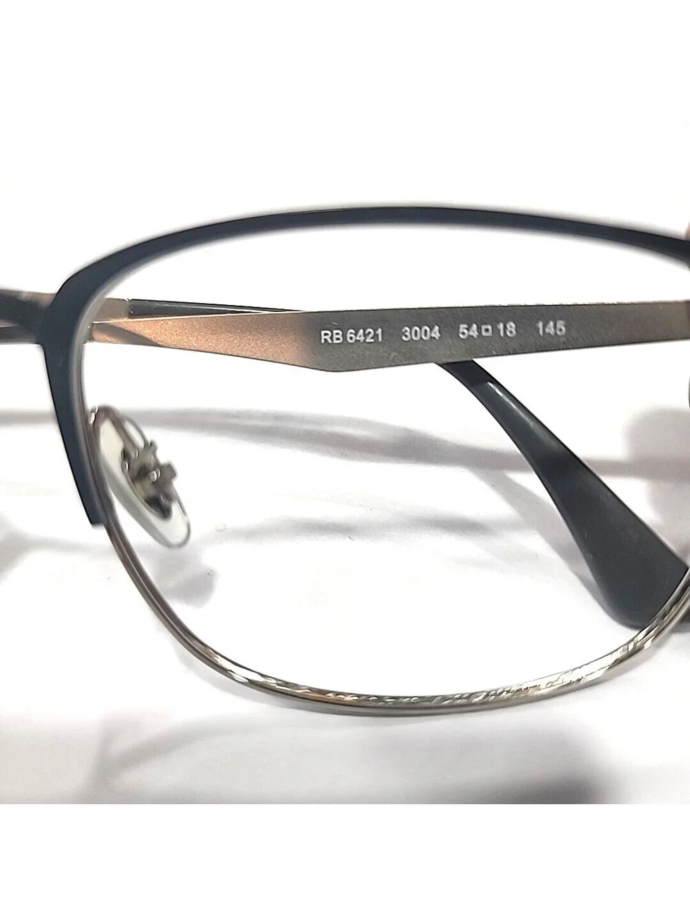 Ray Ban RB6421 3004 Gunmetal Gray Square Eyeglasses 54-18 145